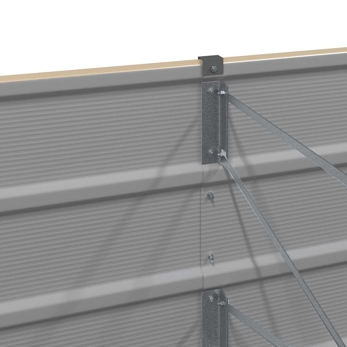 Planter Ivory 195 x 50 x 77 cm Galvanised Steel