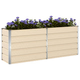 Planter Ivory 195 x 50 x 77 cm Galvanised Steel