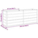 Planter Ivory 195 x 50 x 77 cm Galvanised Steel