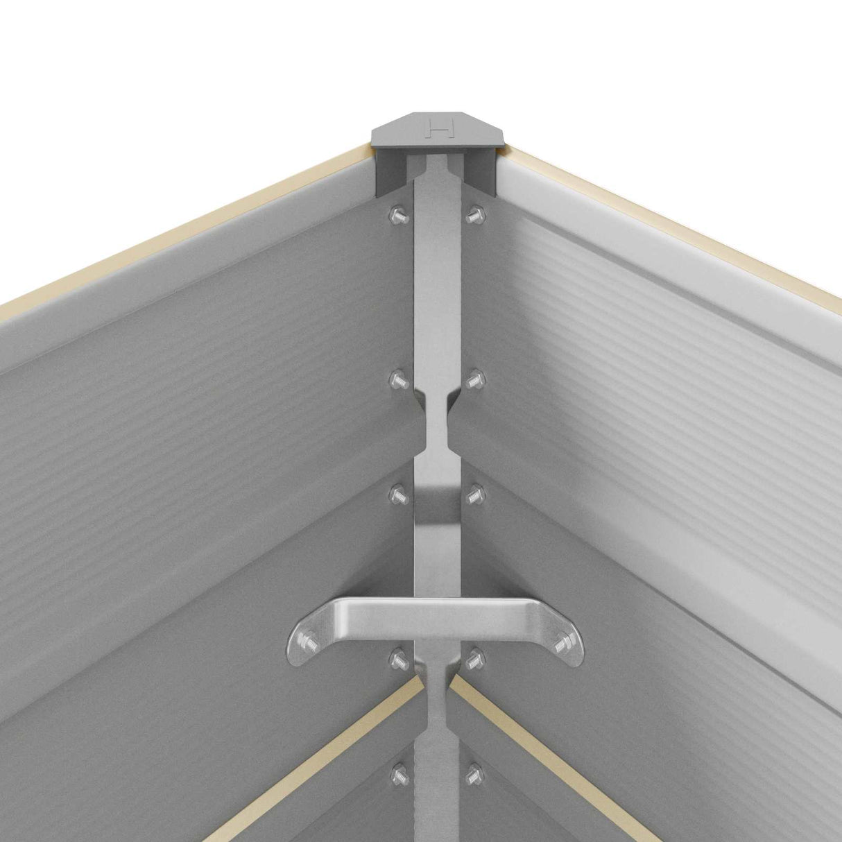 Planter Ivory 195 x 100 x 75 cm Galvanised Steel