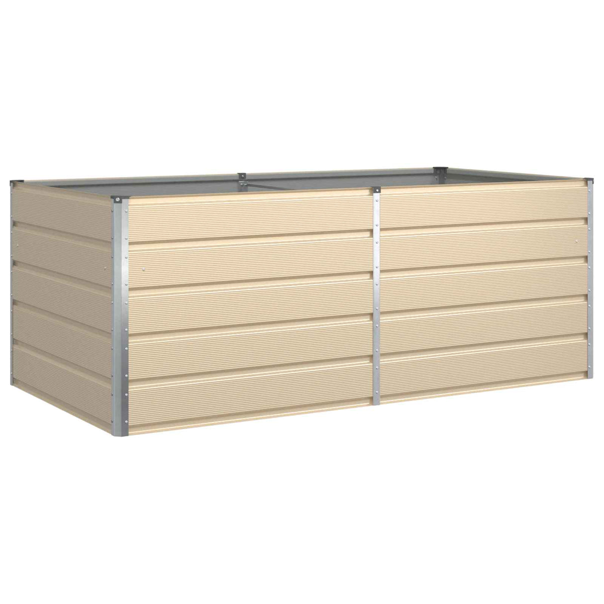 Planter Ivory 195 x 100 x 75 cm Galvanised Steel