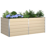 Planter Ivory 195 x 100 x 75 cm Galvanised Steel