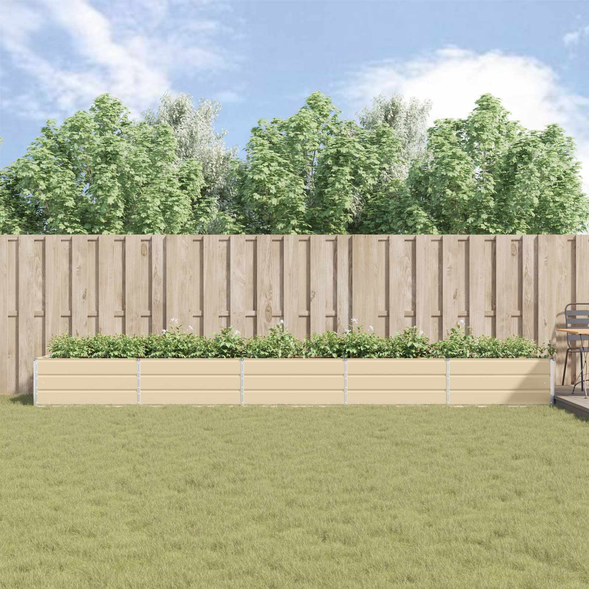 Planter Ivory 480 x 100 x 45 cm Galvanised Steel