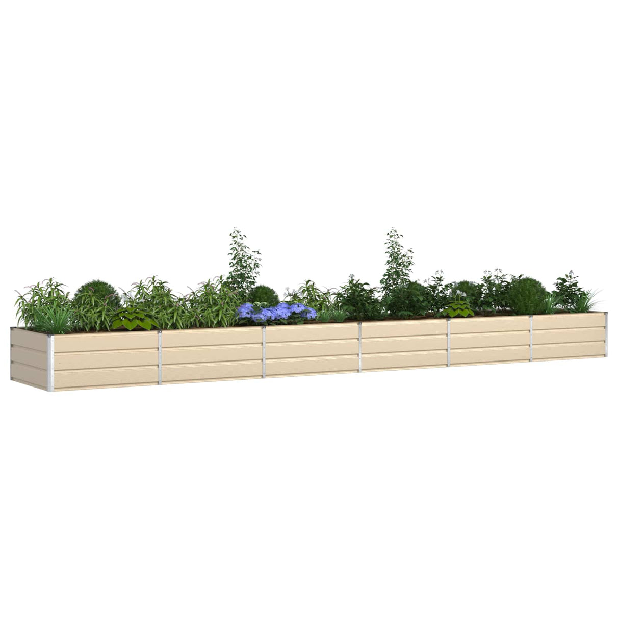 Planter Ivory 580 x 100 x 45 cm Galvanised Steel