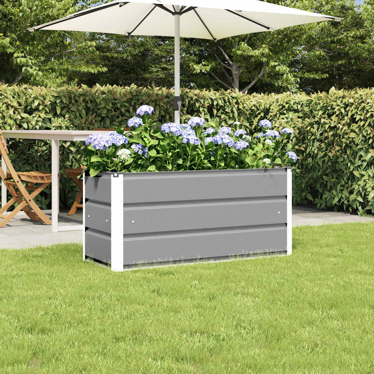Planter Light Grey 100 x 40 x 45 cm Steel