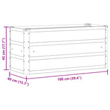 Planter Light Grey 100 x 40 x 45 cm Steel