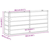 Planter Light Grey 160 x 40 x 75 cm Steel