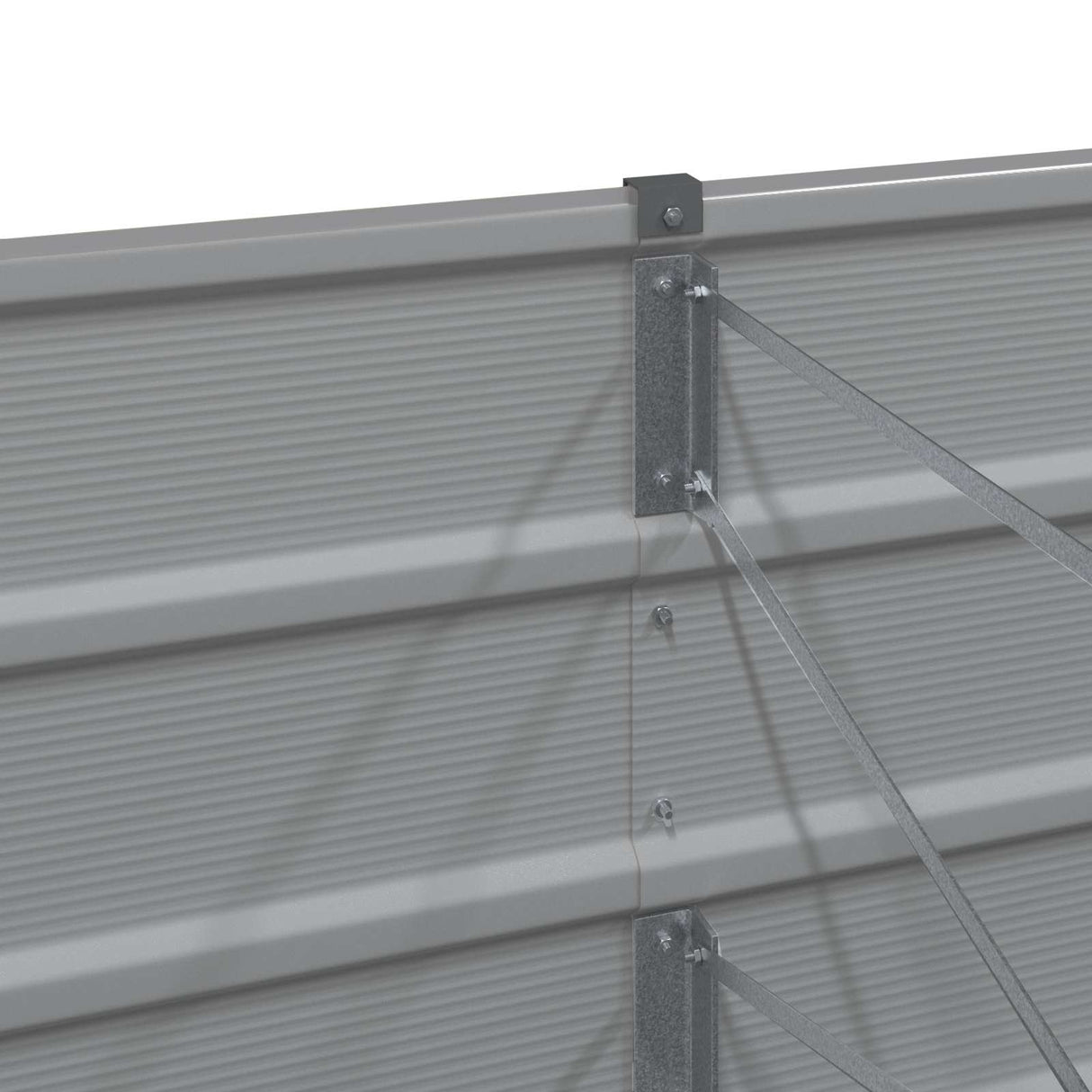 Planter Light Grey 240 x 40 x 75 cm Steel