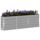 Planter Light Grey 240 x 40 x 75 cm Steel