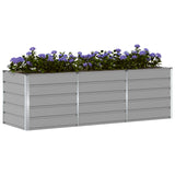 Planter Light Grey 240 x 80 x 75 cm Steel