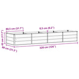 Planter Anthracite 320 x 80 x 45 cm Steel