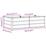 Planter Green 160 x 80 x 45 cm Steel
