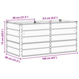 Planter Green 160 x 80 x 75 cm Steel