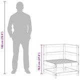 Garden Corner Sofa Solid Pine Wood Wax Brown 62 x 62 x 70.5 cm