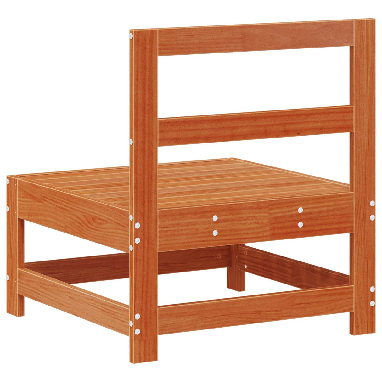 Garden Middle Sofa Solid Pine Wood Wax Brown 62 x 62 x 70.5 cm