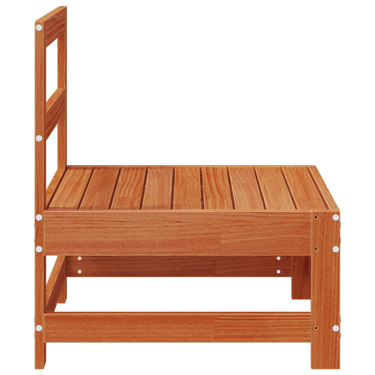 Garden Middle Sofa Solid Pine Wood Wax Brown 62 x 62 x 70.5 cm