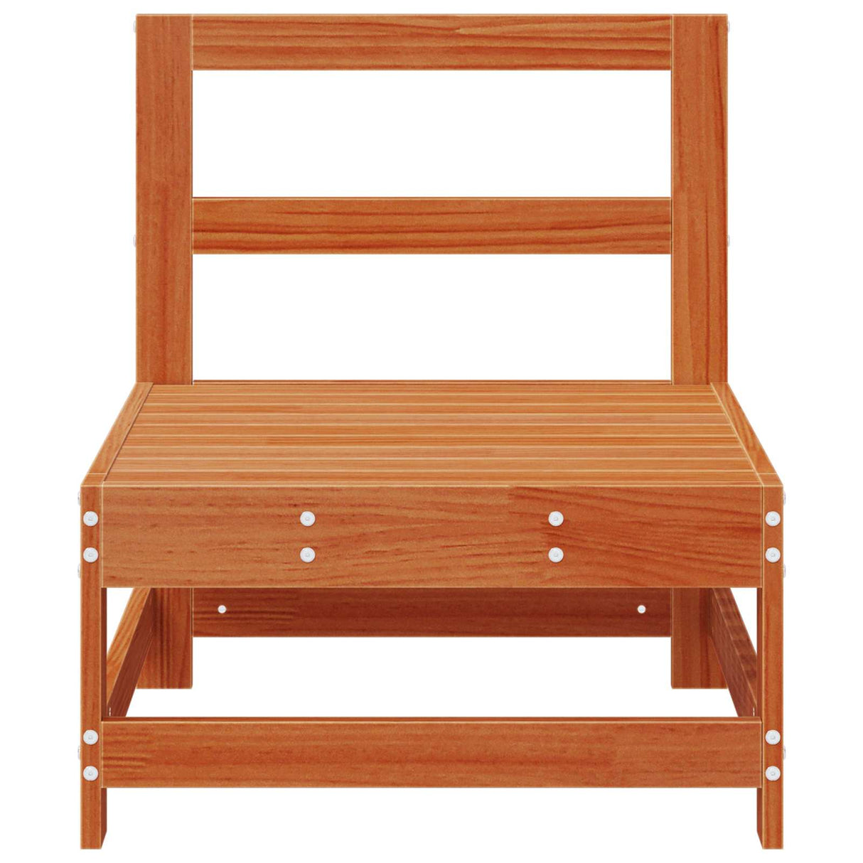 Garden Middle Sofa Solid Pine Wood Wax Brown 124 x 62 x 70.5 cm