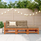 Sectional Sofa Units 3 Piece Wax Brown Solid Pine Wood