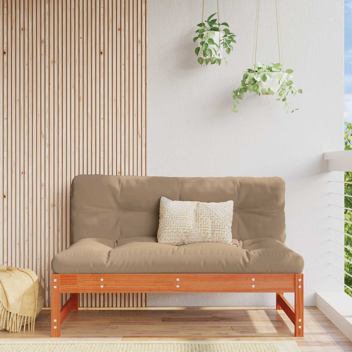 Sectional Sofa Units Solid Pine Wood Wax Brown 120 x 84 x 70 cm