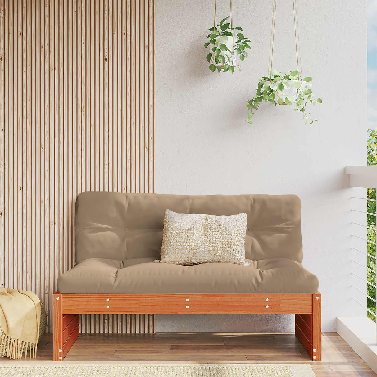 Sectional Sofa Units Solid Pine Wood Wax Brown 120 x 95 x 69 cm