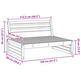 Sectional Sofa Units Solid Pine Wood Wax Brown 120 x 95 x 69 cm
