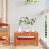 Garden Footrest Solid Pine Wood Wax Brown 57.5 x 57.5 x 30 cm