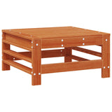 Garden Footrest Solid Pine Wood Wax Brown 57.5 x 57.5 x 30 cm