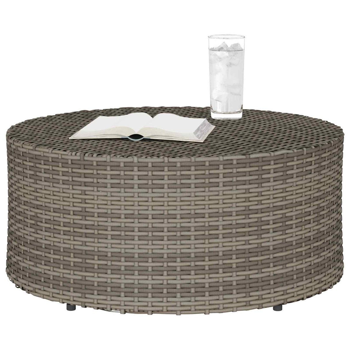 Outdoor Coffee Table Grey Ã˜ 68 x 30 cm Poly Rattan