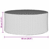 Outdoor Coffee Table Grey Ã˜ 68 x 30 cm Poly Rattan