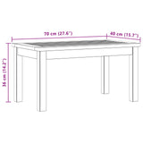 Coffee Table Light Acacia 70 x 40 x 36 cm Solid Acacia Wood
