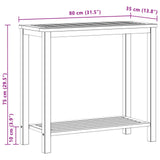 Garden Console Table with Storage Light Acacia 80 x 35 x 75 cm