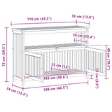 Garden Console Table with Storage Light Acacia 110 x 35 x 75 cm
