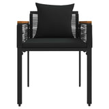 Outdoor Furniture Set with Cushion 4 pcs Black PE Rattan