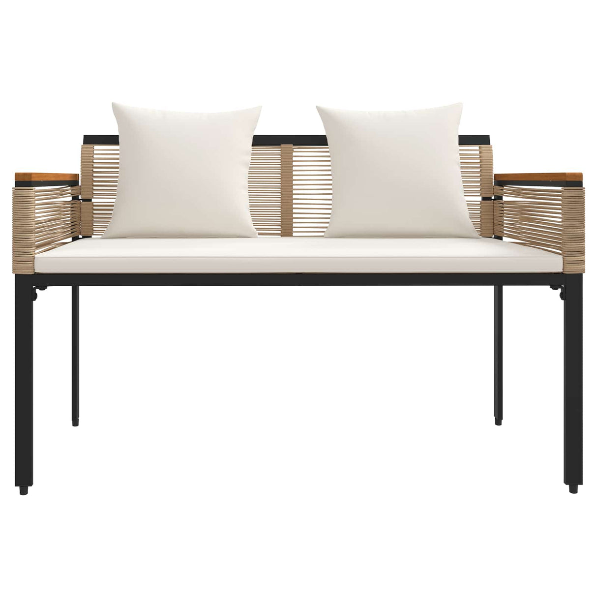 Outdoor Furniture Set 4 pcs Beige and Cream White PE Rattan