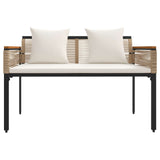 Outdoor Furniture Set 4 pcs Beige and Cream White PE Rattan