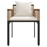 Outdoor Furniture Set 4 pcs Beige and Cream White PE Rattan