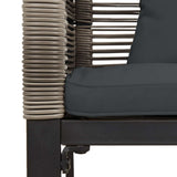 Outdoor Furniture Set with Cushion Grey and Dark Grey PE Rattan