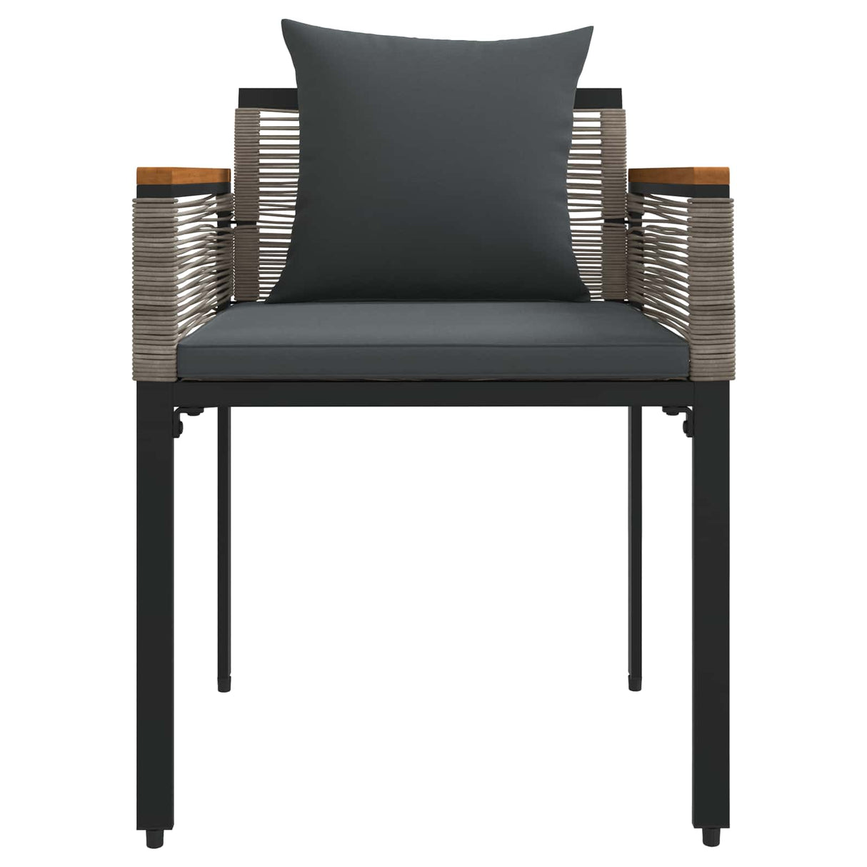 Outdoor Furniture Set with Cushion Grey and Dark Grey PE Rattan