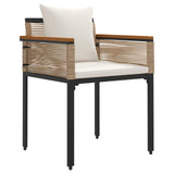 Outdoor Furniture Set Beige and Cream White PE Rattan