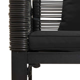 Outdoor Bench with Cushion Black 117 x 54 x 74.5 cm Poly Rattan