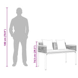 Outdoor Bench with Cushion Black 117 x 54 x 74.5 cm Poly Rattan