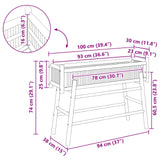 Garden Planter with Holder Natural 100 x 38 x 74 cm Bamboo