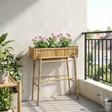 Garden Planter with Holder Natural 100 x 38 x 114 cm Bamboo