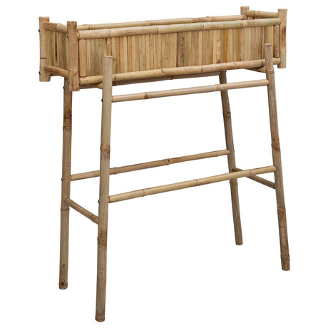 Garden Planter with Holder Natural 100 x 38 x 114 cm Bamboo