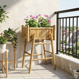 Garden Planter with Holder Natural 50 x 38 x 74 cm Bamboo