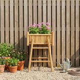 Garden Planter with Holder Natural 50 x 38 x 74 cm Bamboo