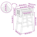 Garden Planter with Holder Natural 50 x 38 x 74 cm Bamboo