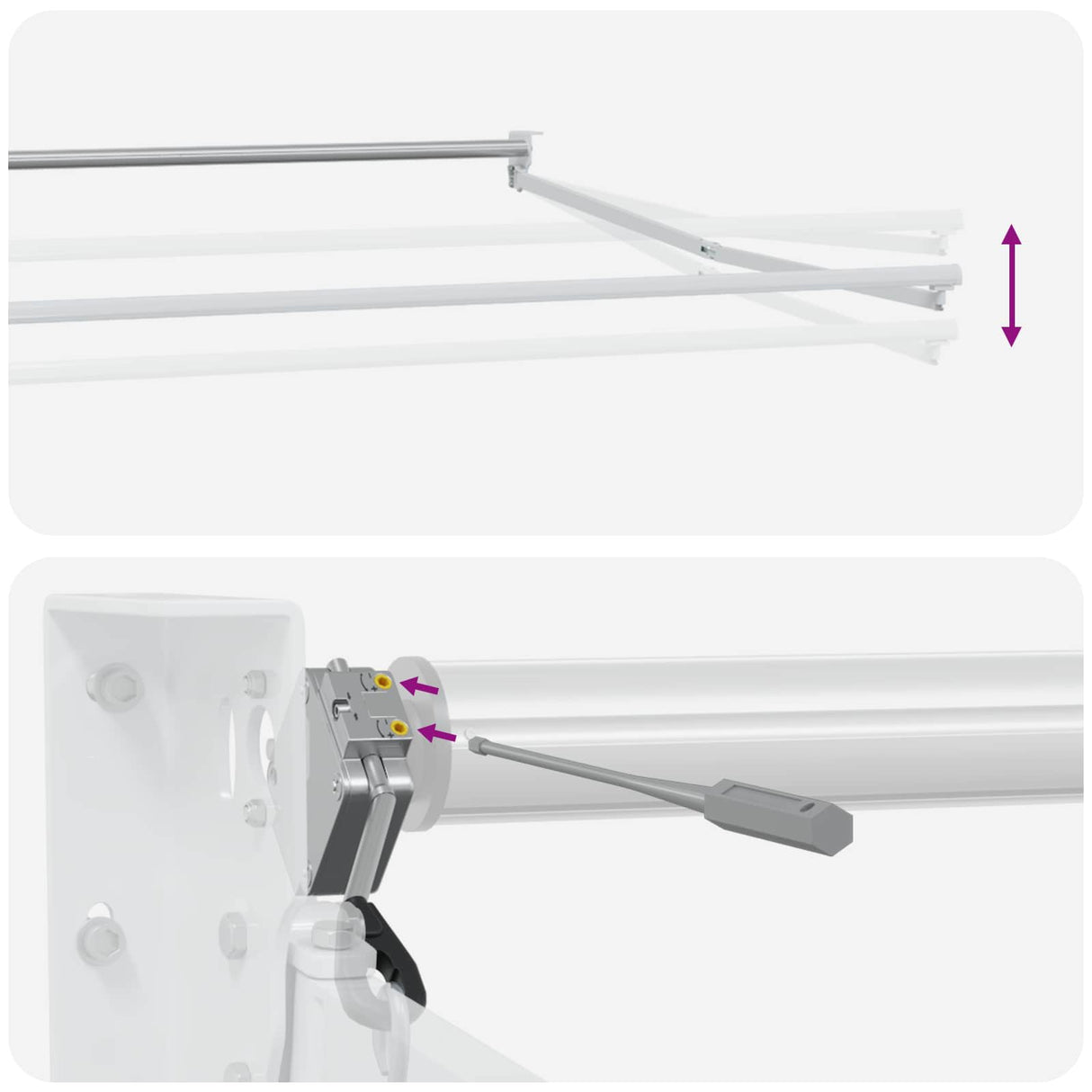 Electric Retractable Awning Frame White 3.5 x 2 m Steel