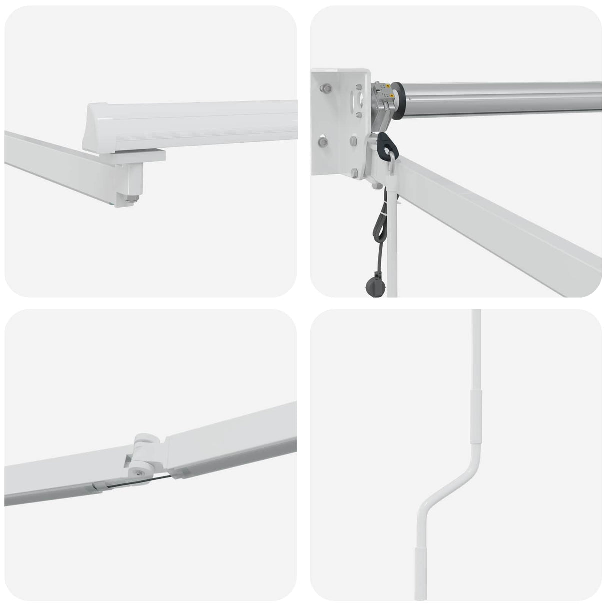 Electric Retractable Awning Frame White 3 x 2.5 m Steel