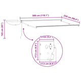 Electric Retractable Awning Frame White 3 x 2.5 m Steel